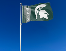 Load image into Gallery viewer, 3x5 Michigan State University Flag with Alumni Logo
