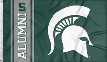 Load image into Gallery viewer, 3x5 Michigan State University Flag with Alumni Logo
