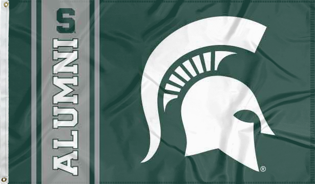 3x5 Michigan State University Flag with Alumni Logo