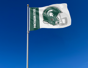 3x5 Michigan State Football Flag with Football Helmet Logo