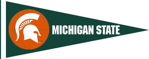 Green 12x30 inch Michigan State University Basketball Pennant