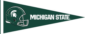 Green 12x30 inch Michigan State University Football Pennant