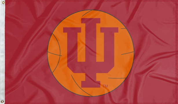 Indiana University 3x5 Flag with Indiana Basketball Logo