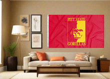 Load image into Gallery viewer, Pittsburg State University - Gorillas Red 3x5 Flag
