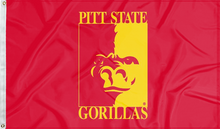Load image into Gallery viewer, Pittsburg State University - Gorillas Red 3x5 Flag

