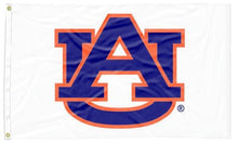 Load image into Gallery viewer, White 3x5 Auburn Flag with AU Logo and Two Metal Grommets
