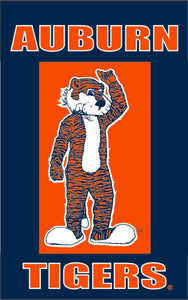 Auburn House Flag with Aubie the Tiger Logo