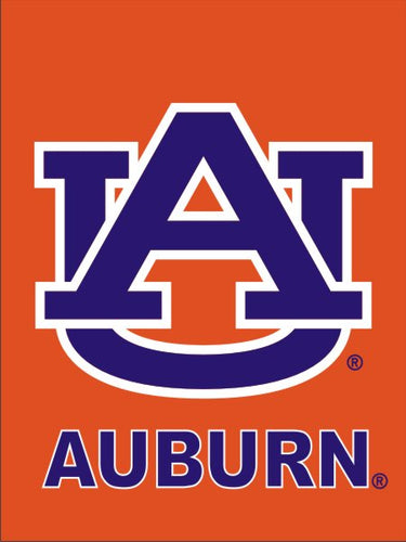 Orange Auburn House Flag with AU Auburn Logo