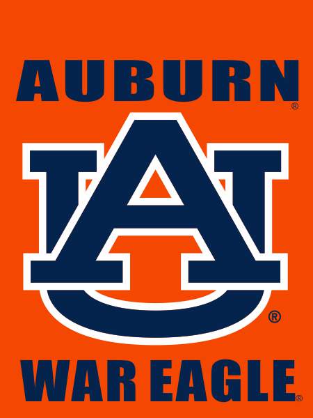 Orange Auburn House Flag with Auburn War Eagle Logo