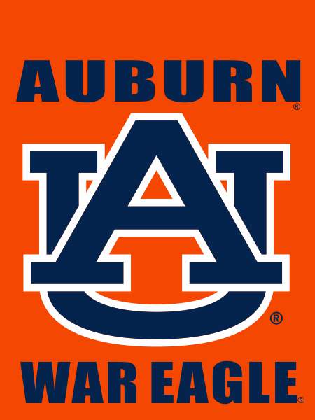 Orange Auburn House Flag with Auburn War Eagle Logo