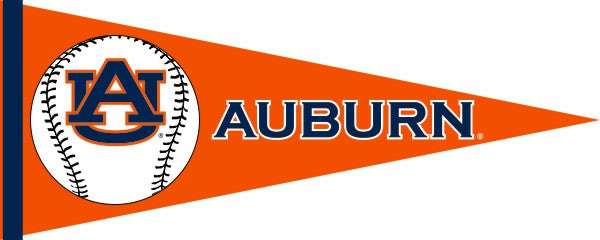 Orange 12x30 Auburn Baseball Pennant