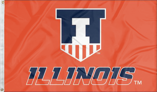 Illinois - Fighting Illini Shield 3x5 Flag