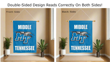 Load image into Gallery viewer, Middle Tennessee State - Blue Raiders Double Sided House Flag
