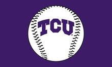 Load image into Gallery viewer, purple TCU Baseball Flag 3x5 for sports décor
