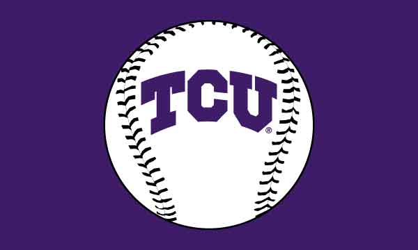 purple TCU Baseball Flag 3x5 for sports décor