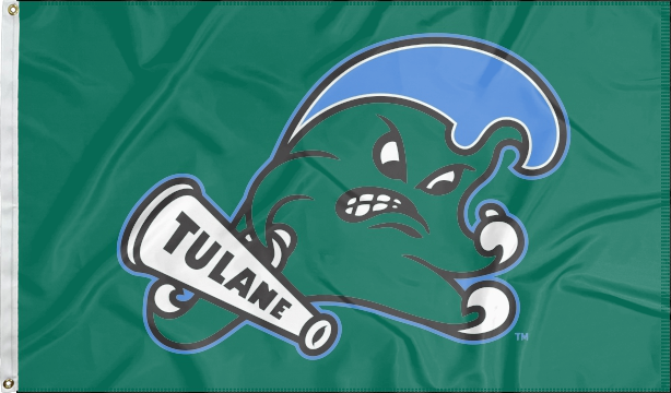 Tulane University - Green Wave Green 3x5 Flag