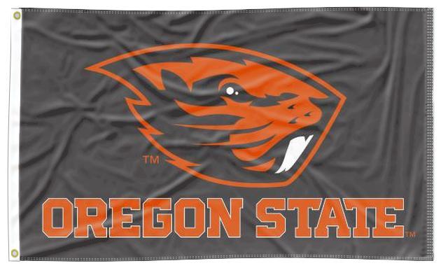 Black 3x5 Oregon State Flag with Two Metal Grommets