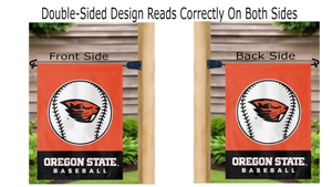 Oregon State Baseball Garden Flag hanging on mailbox flagpole