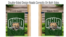 Load image into Gallery viewer, 13x18 Ohio University Garden Flag with Ohio Bobcats Logo
