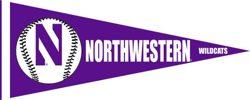 Purple 12x30 Northwestern Baseball Pennant