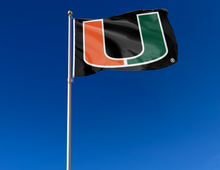 Load image into Gallery viewer, University of Miami Black 3x5 Flag

