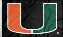 Load image into Gallery viewer, University of Miami Black 3x5 Flag
