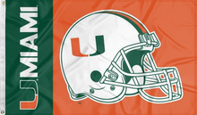 Load image into Gallery viewer, University of Miami Hurricanes Football 3x5 Flag

