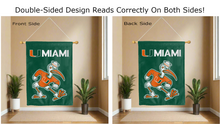 Load image into Gallery viewer, Miami Hurricanes Mascot Double Sided House Flag

