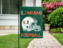 Load image into Gallery viewer, Miami Hurricanes Football Garden Flag
