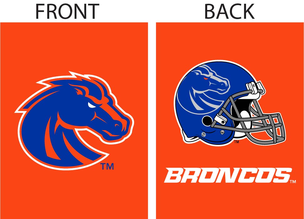 Boise State University - Broncos & Broncos Football Double Sided House Flag