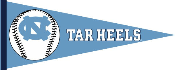 Blue 12x30 North Carolina Baseball Pennant