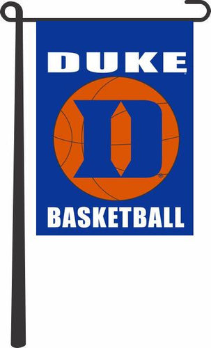 Blue 13x18 Garden Flag with Duke D Logo And Basketball Logo
