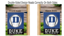Load image into Gallery viewer, duke baseball garden flag hanging on mailbox flagpole

