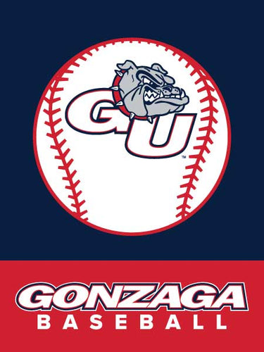blue and red Gonzaga Baseball House Flag for sports décor