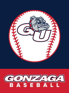 blue and red Gonzaga Baseball House Flag for sports décor