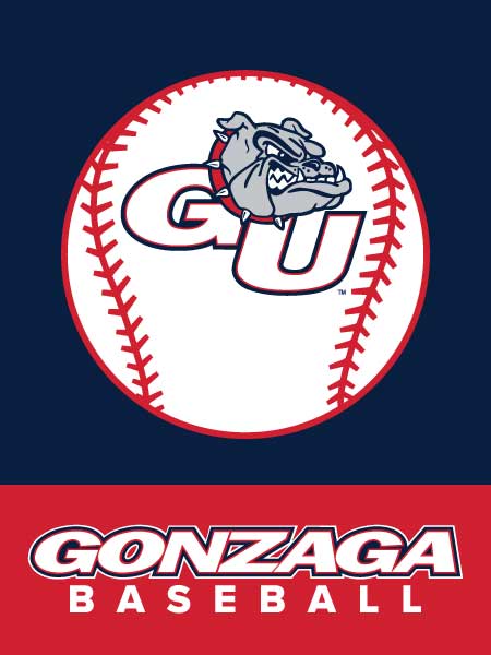 blue and red Gonzaga Baseball House Flag for sports décor