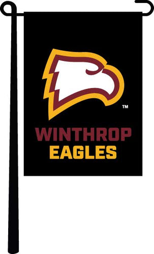 black Winthrop university garden flag for sports décor