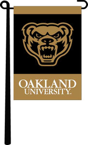 Oakland University - Grizzlies Black and Gold Garden Flag