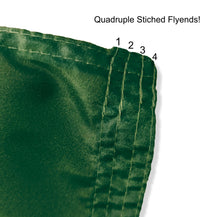 Load image into Gallery viewer, Quadruple Stitched Flyends of Green Baylor Flag with Gold BU Logo

