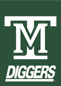 Green 30x40 long Montana Tech University House Banner
