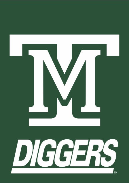 Green 30x40 long Montana Tech University House Banner