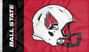 3x5 foot wide black and red Ball State University Football Flag with Two metal grommets