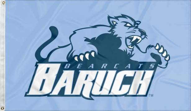 Light blue 3x5 foot wide Baruch College Flag with two metal grommets