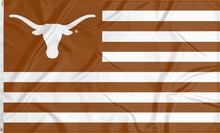 Load image into Gallery viewer, University of Texas National Flag with seven burnt orange stripes six white stripes two metal grommets
