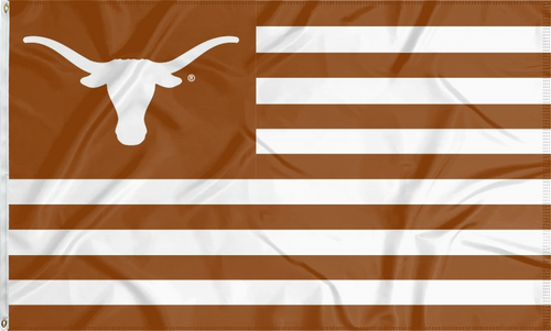 University of Texas National Flag with seven burnt orange stripes six white stripes two metal grommets