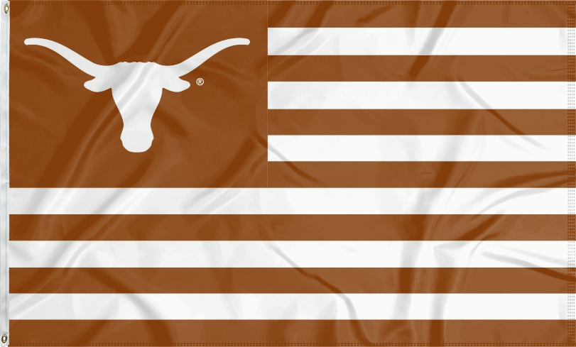 University of Texas National Flag with seven burnt orange stripes six white stripes two metal grommets