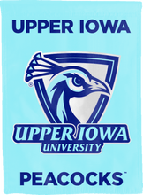 Load image into Gallery viewer, Upper Iowa University Peacocks Double Sided House Flag
