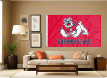 Load image into Gallery viewer, 3x5 Fresno State Flag with Fresno State Bulldog Logo
