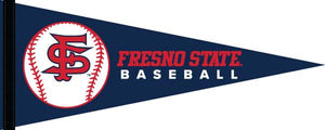 blue 12 x 30 in. Fresno State Baseball Pennant for sports décor