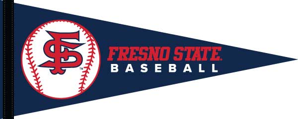 blue 12 x 30 in. Fresno State Baseball Pennant for sports décor